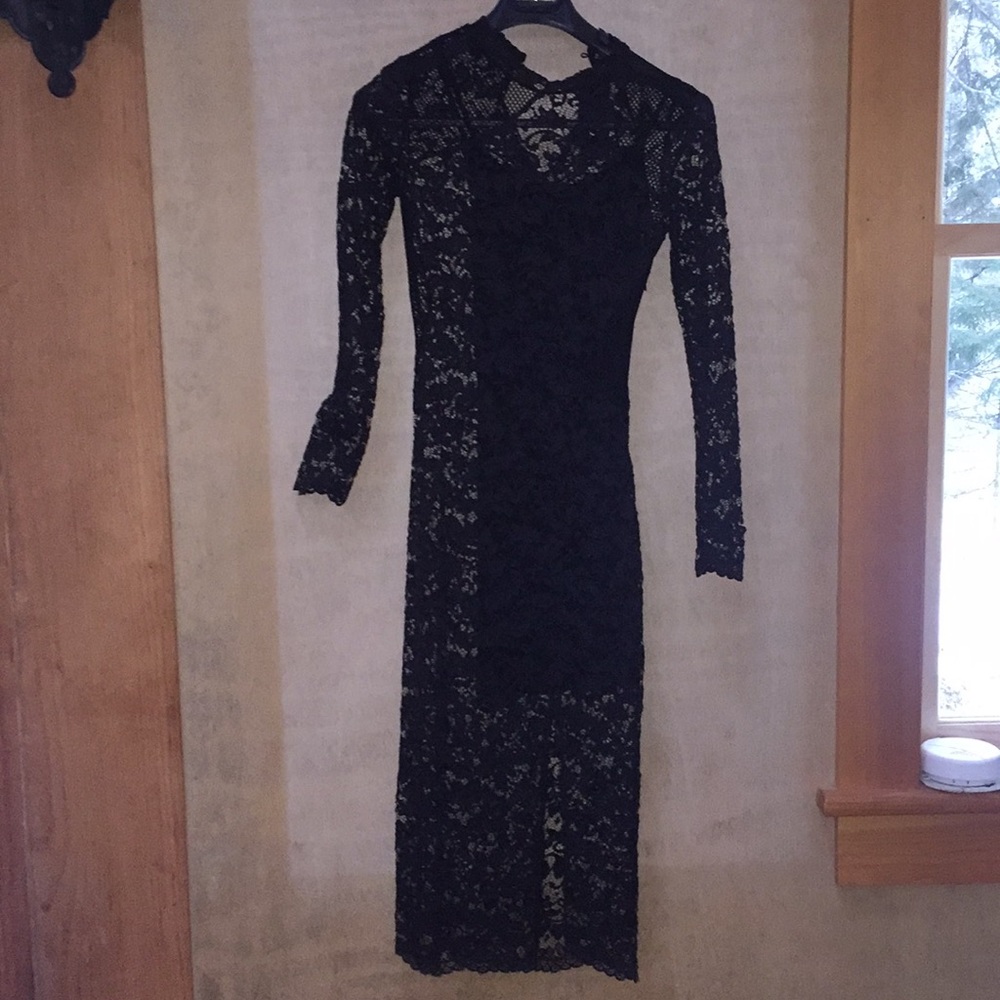 Black size 0 French Connection dress with slip NWT